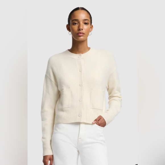 7 For All Mankind Cashmere Blend Cardigan Milk